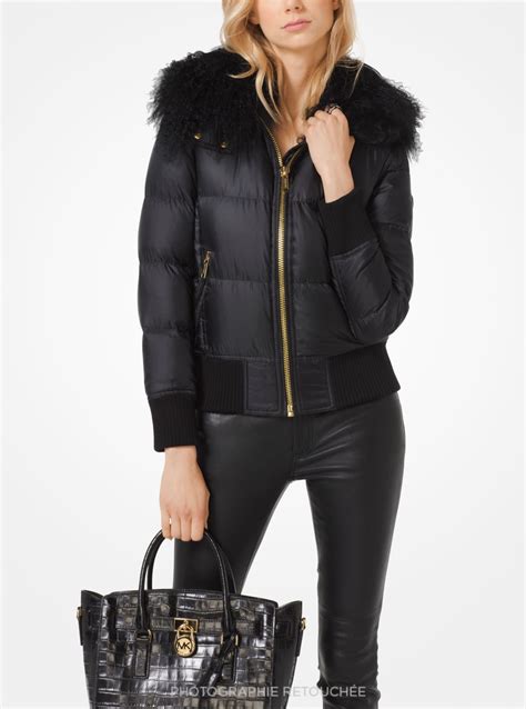 michael kors doudoune|Michael Kors leather jacket.